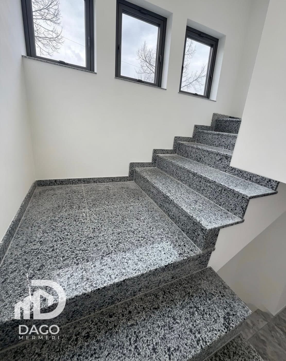 Grey granite stairs