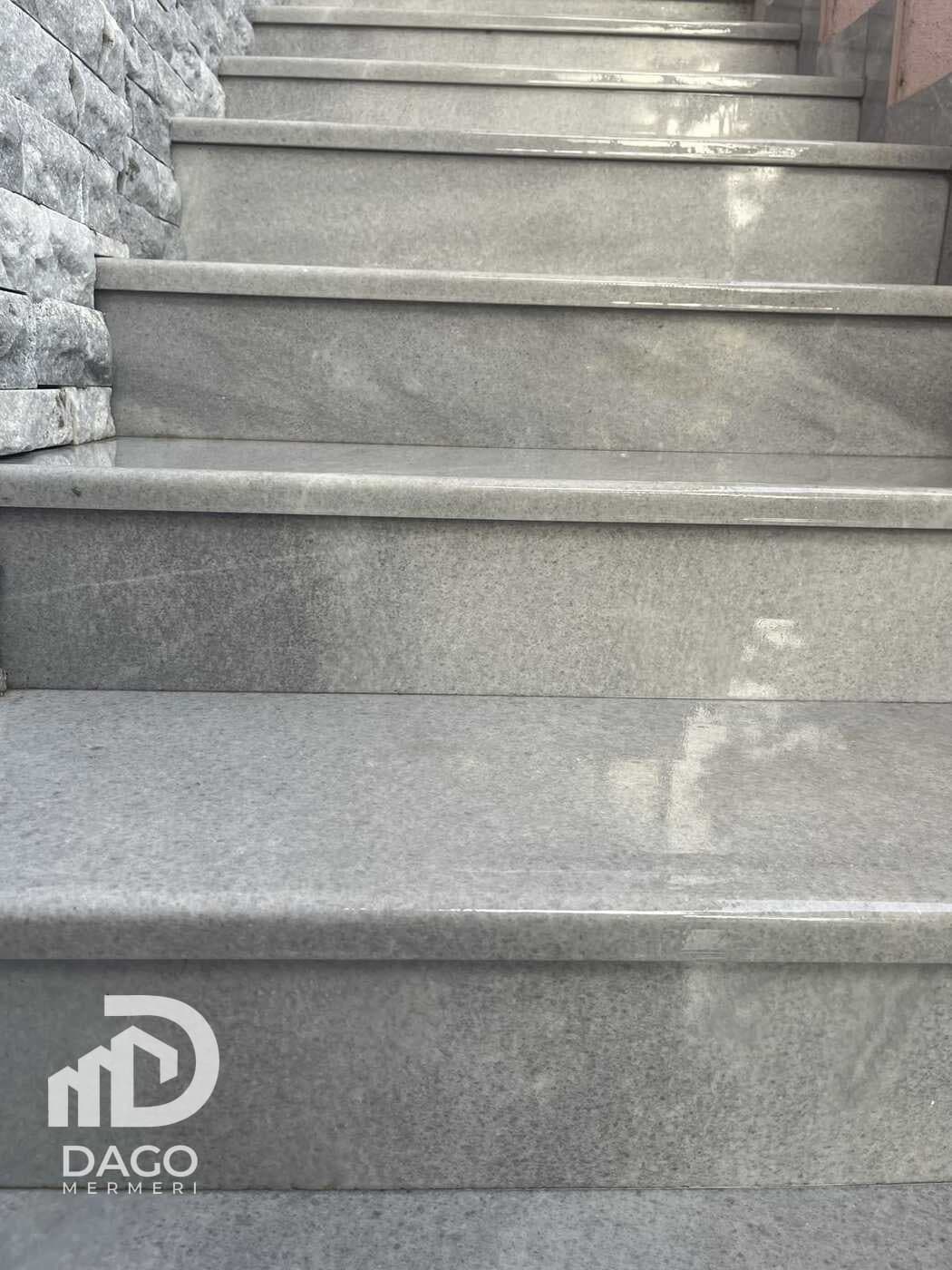 Grey marble stairs