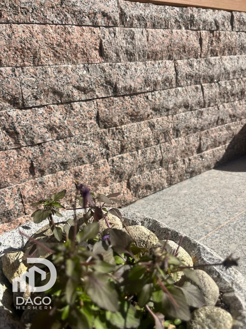 Pink granite split face