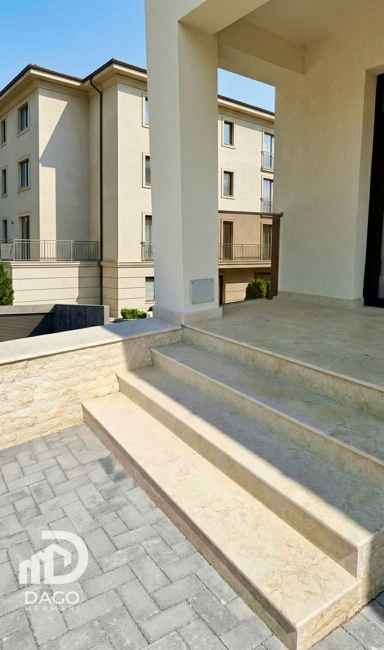 Yellow marble stairs