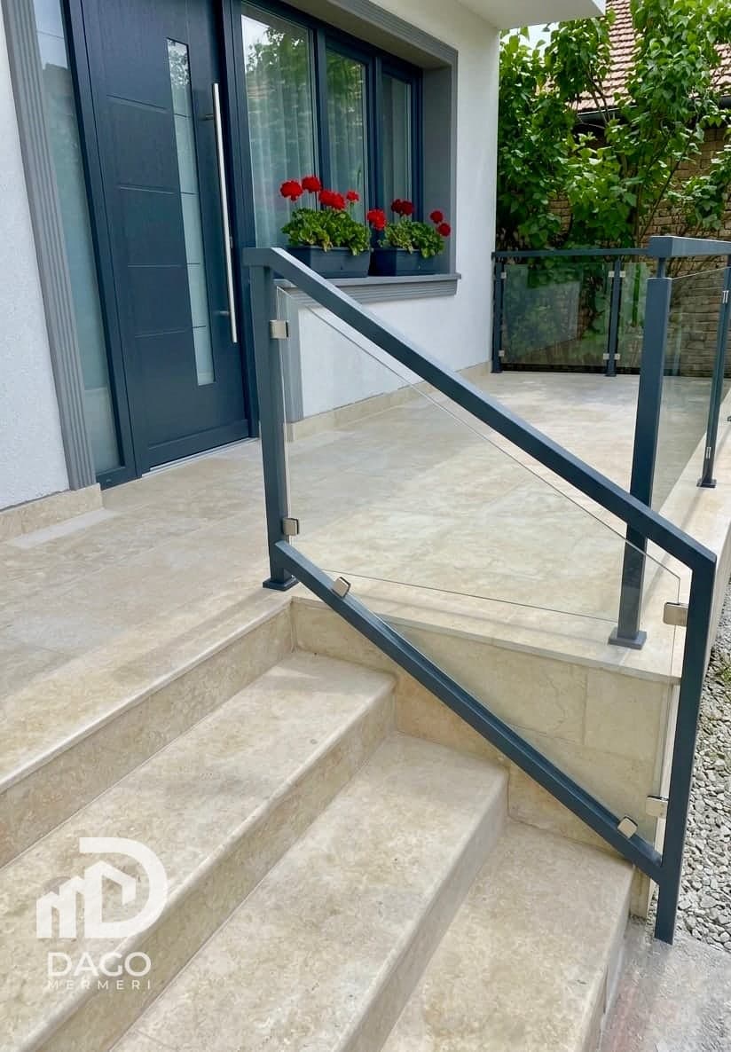 Yellow marble stairs